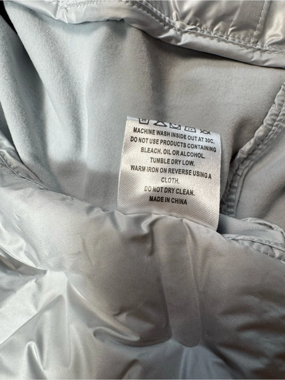 NWT New MAELREG Boys Windproof Puffer Jacket In Light Grey Size 8
